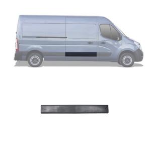 modanatura porta posteriore destra laterale nera goffrata con clips mod passo medio lungo renault master 2010 2014 rn9541453