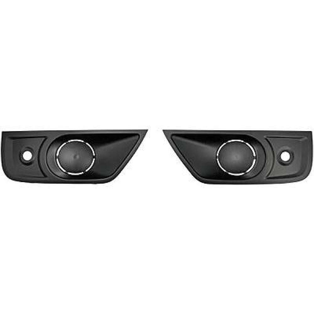 kit griglie paraurti anteriore nere con tracce fendi con fori pdc supporti destra sinistra renault master 2019 2024 rn9582135