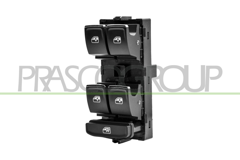 pulsantiera alzacristallo porta anteriore sinistra nera bordo cromato 4 interruttori 10 pins skoda octavia 2017 2020 sk032ws04