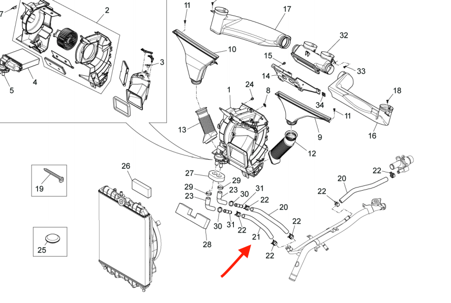 Tubo Acqua Riscaldamento Piaggio Porter Multitech 645553