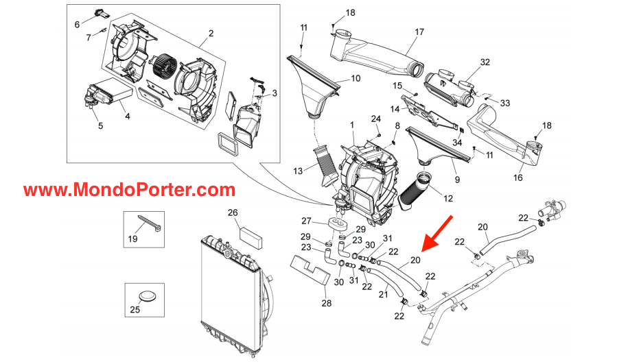 Tubo Acqua Riscaldamento Piaggio Porter Multitech B005263