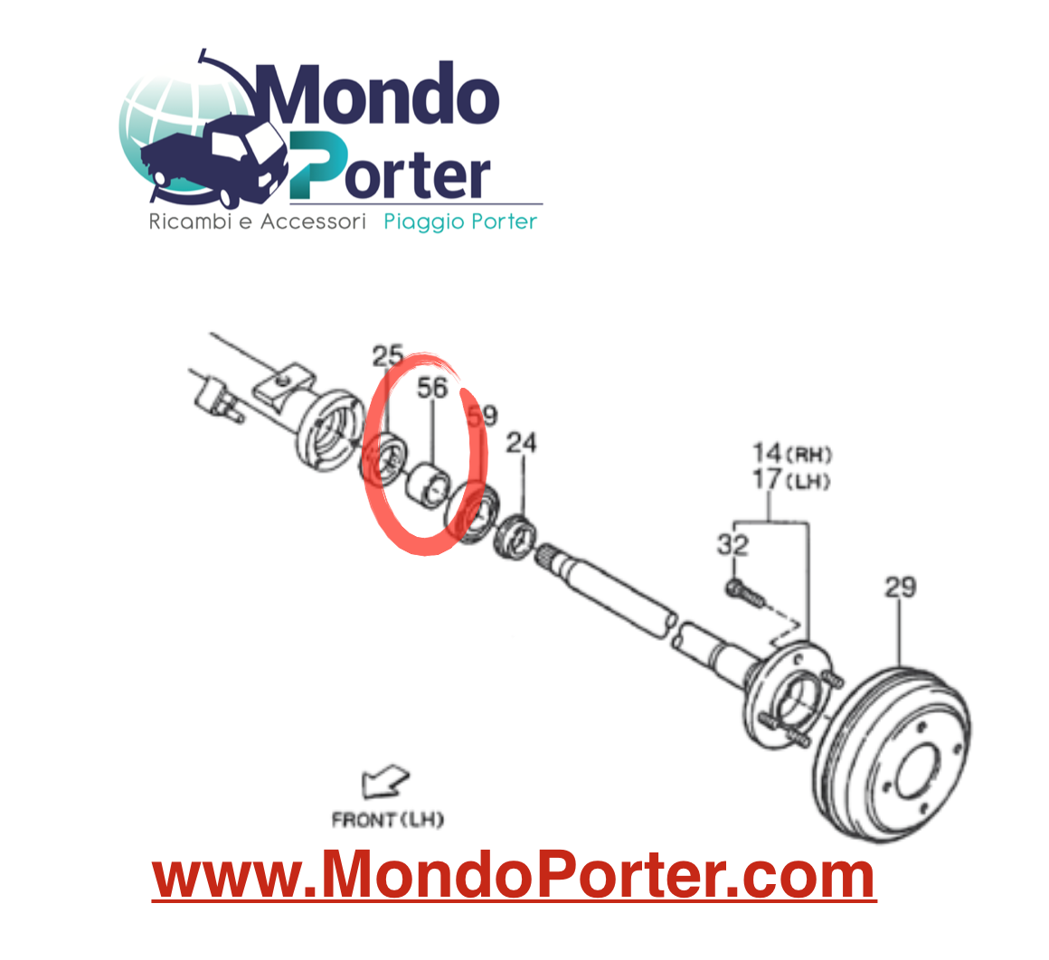 Distanziale Semiasse Posteriore Piaggio Porter 4242387Z01000 - Mondo Porter