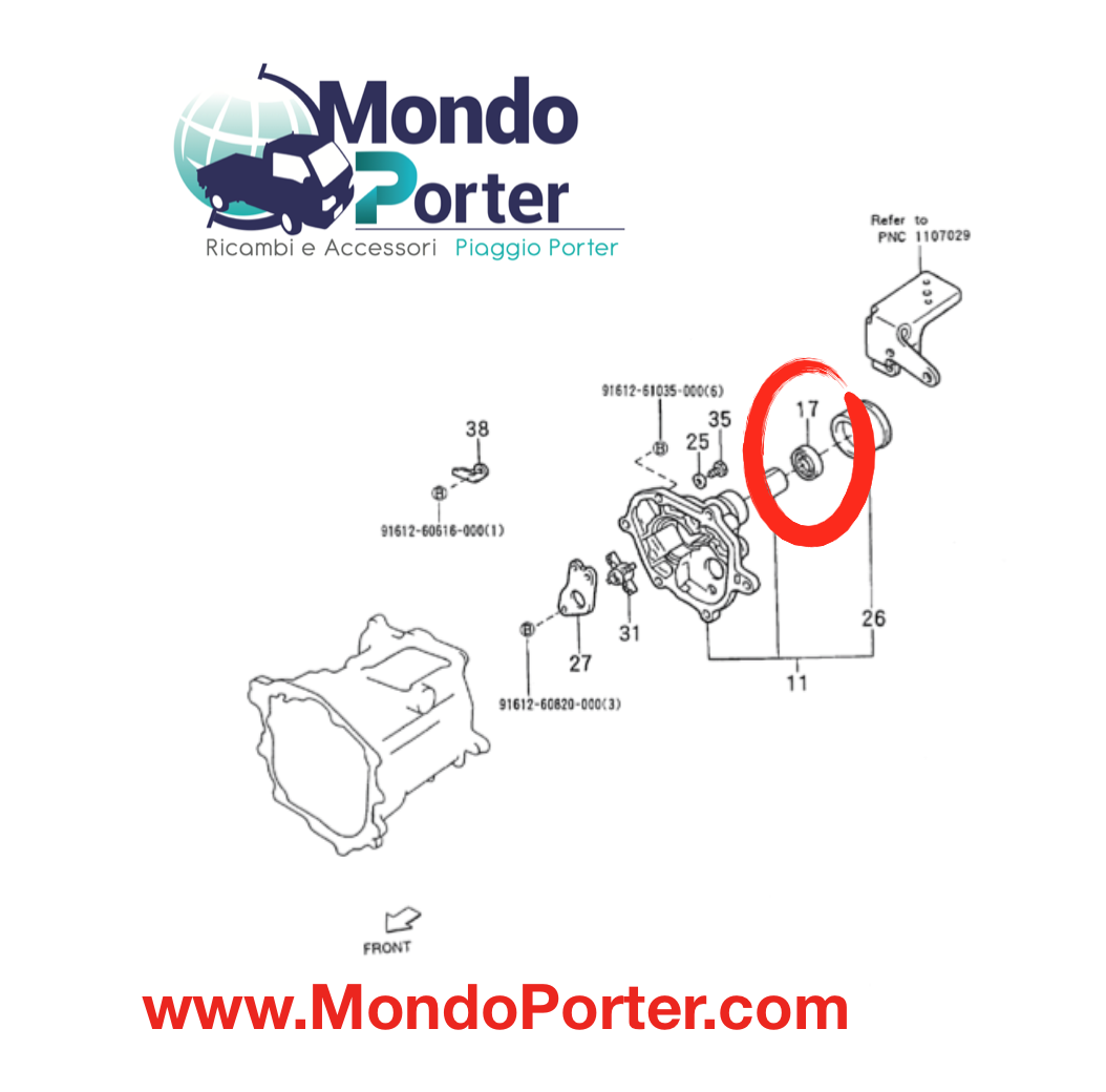 Paraolio Albero Trasmissione Piaggio Porter - Mondo Porter