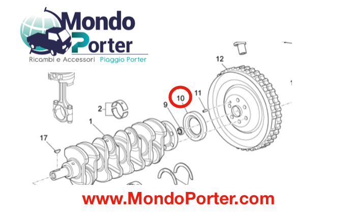 Paraolio Volano Piaggio Porter Multitech - Mondo Porter