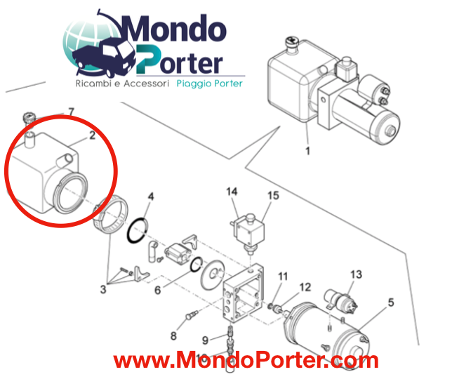 Serbatoio  / Vaschetta Ribaltabile Piaggio Porter Lt. 1,5 - Mondo Porter