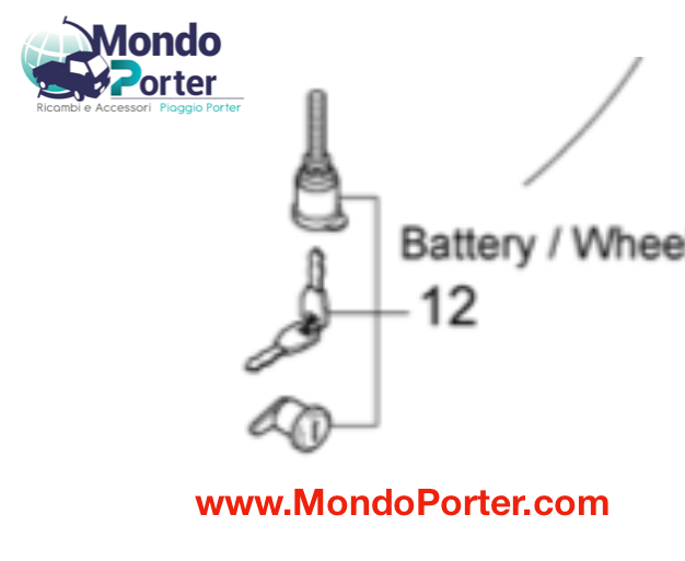 Serratura Coperchio Batteria Piaggio Porter - Mondo Porter