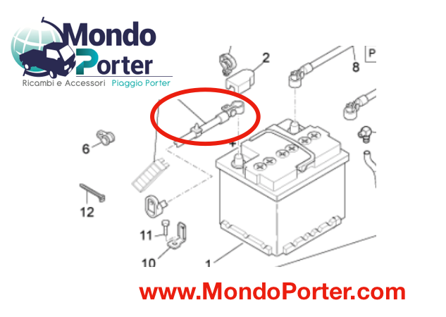 Cablaggio Positivo Batteria Piaggio Porter - Mondo Porter