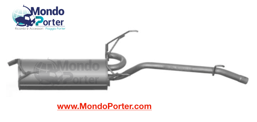 Marmitta Terminale Scarico Piaggio Porter 1.3 Benzina Pick-up 98 al 2000 - Mondo Porter