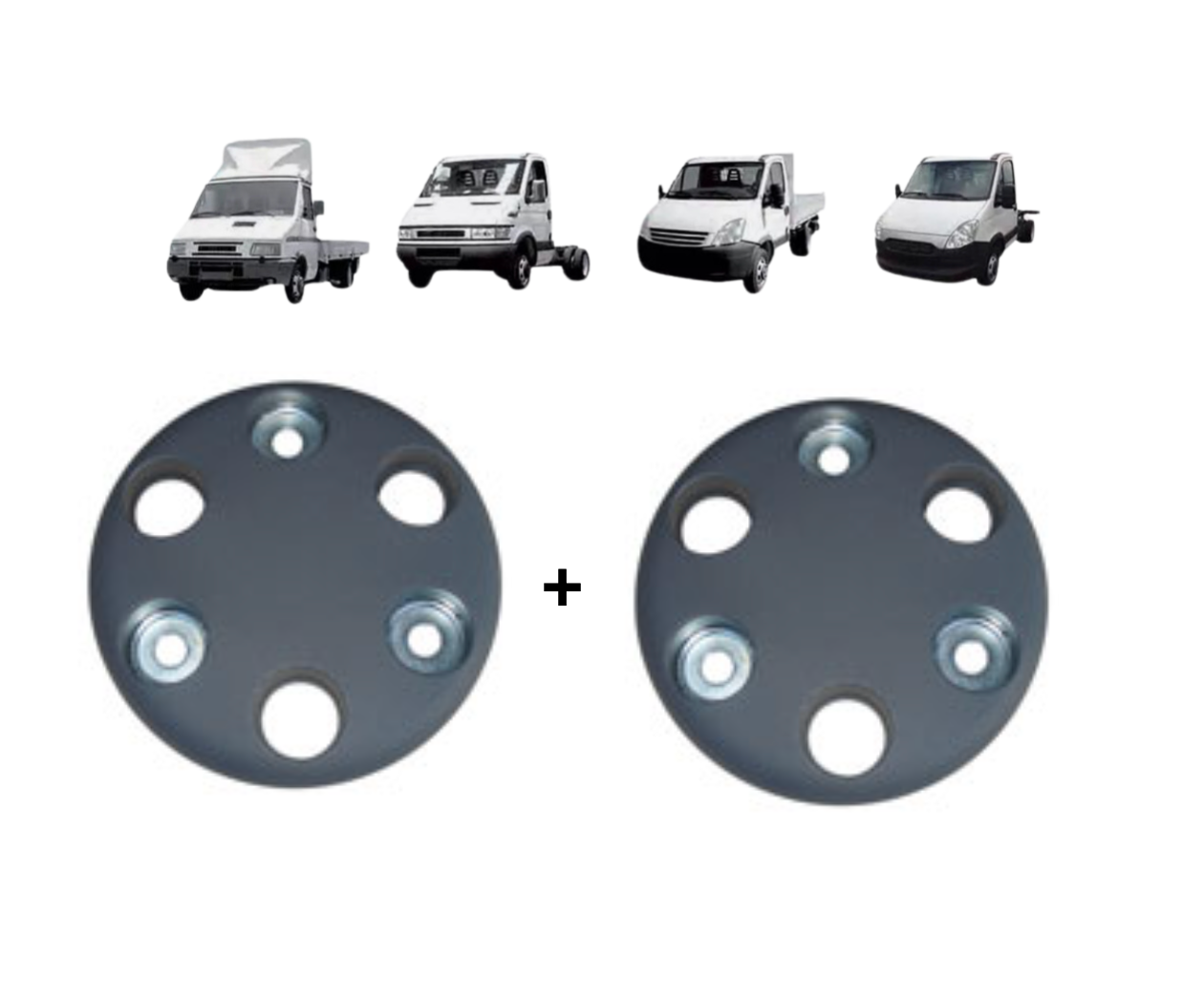 Coppia copricerchi coppa ruota coprimozzo adatto a Iveco Daily 1999 - 2013 (2 pz)