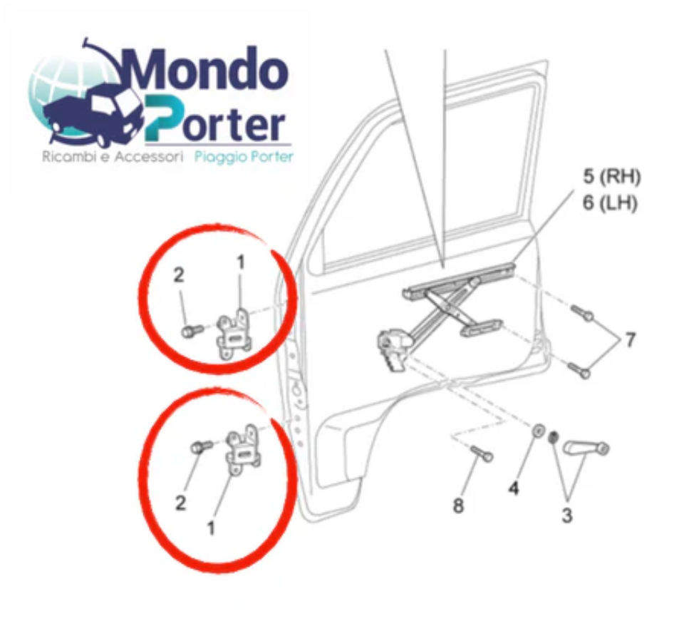 Cerniera Sportello Piaggio Porter 6871087Z01000