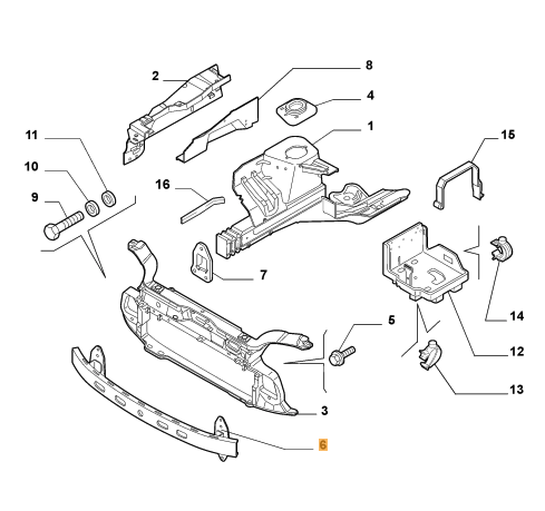Traversa Paraurti Fiat Panda 169 Oe 46840091