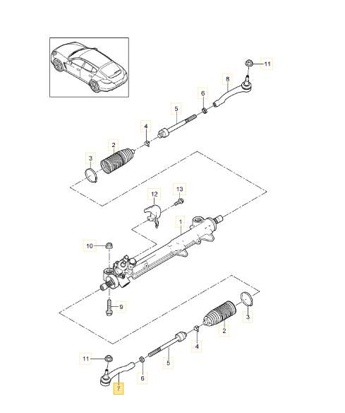 Testina Sterzo Sinistra Porsche Panamera Oe 97034713101