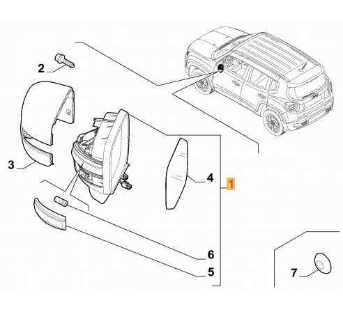 Specchio Retrovisore Esterno Sinistro Jeep Renegade Oe 735613137