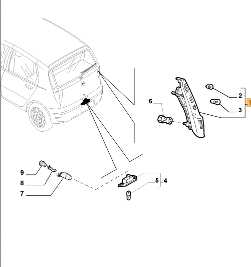 Fanale Stop Posteriore Destro Fiat Punto 2004 Oe 46817803