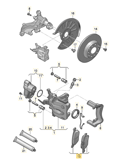 Serie Pastiglie Freno Posteriore Volkswagen Golf VIII Oe 5WA698269B