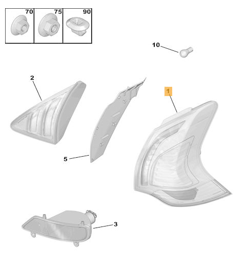 Fanale Posteriore Sinistro Led Peugeot 3008 Oe 9805510580