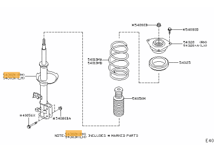 Ammortizzatore Anteriore Destro Nissan Micra K12 Oe E43A2BC60A