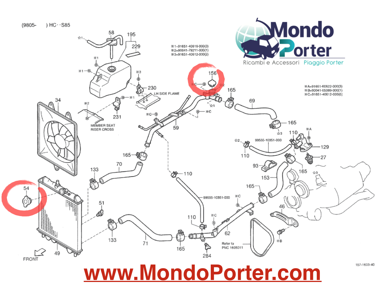 Tappo Radiatore Piaggio Porter 1640187Z04000 - Mondo Porter