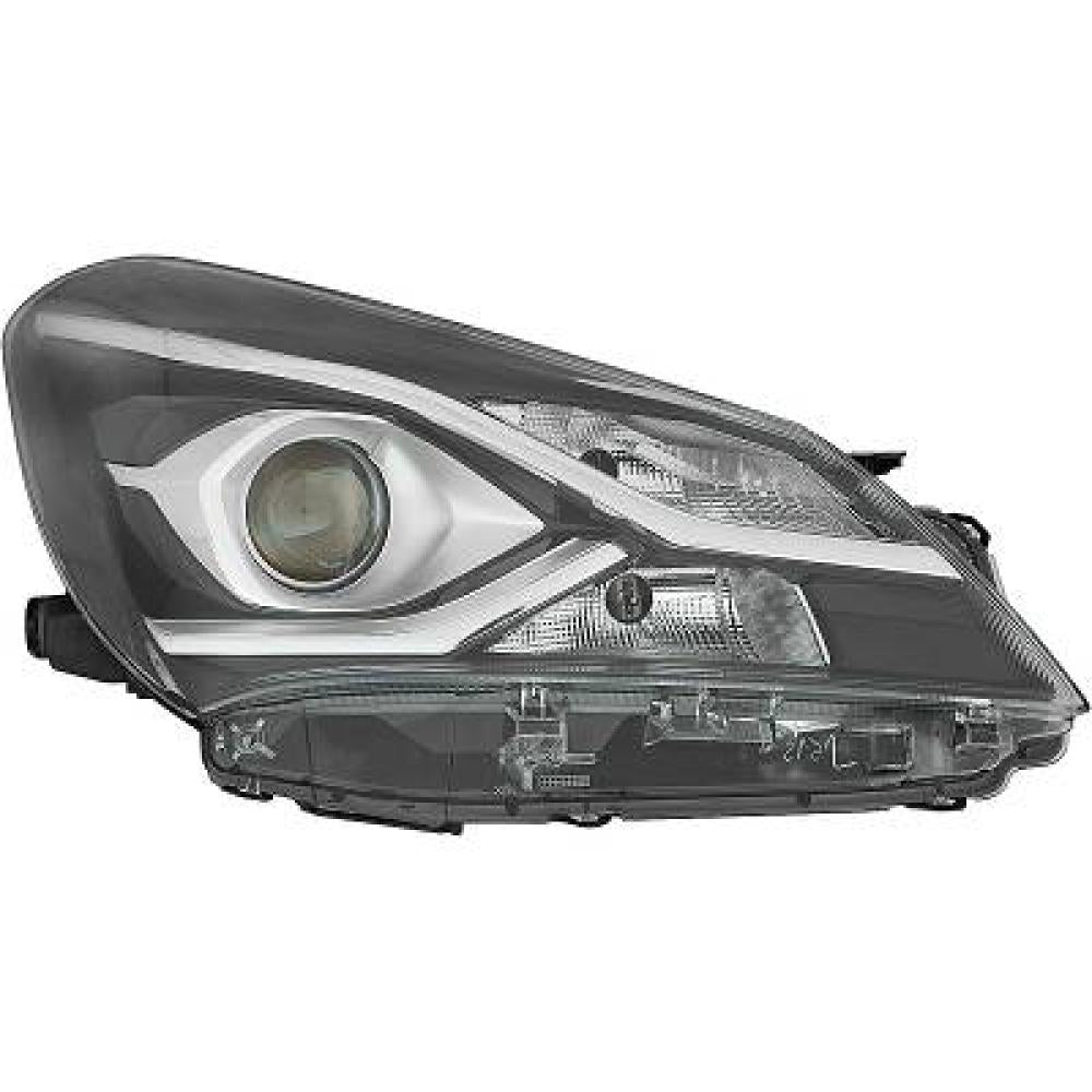 proiettore destro hir2 elettrico senza motore con lenticolare nero toyota yaris 2017 2020 811300dj90