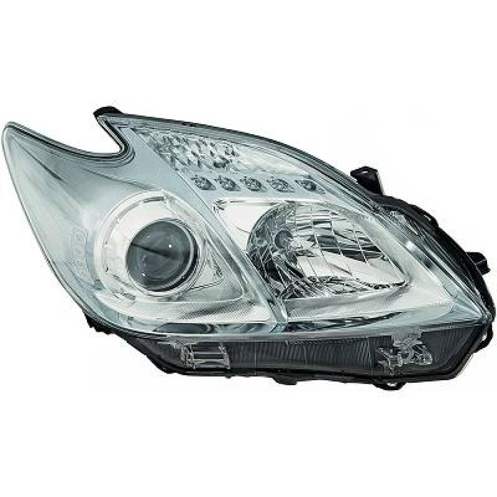 proiettore destro h11 hb3 elettrico senza motore cromato toyota prius 2012 2014 81130 47510