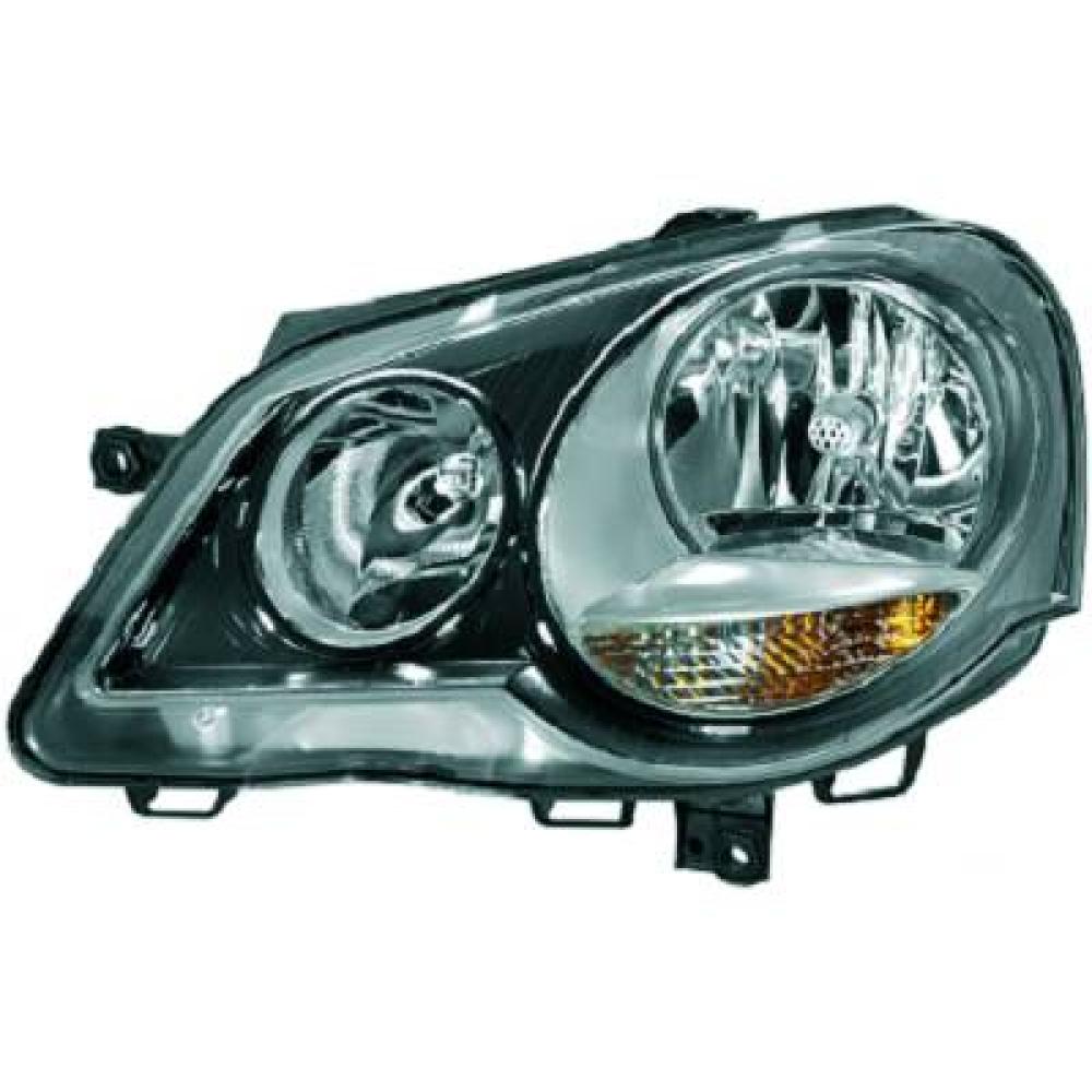 proiettore sinistro mod h7 h1 elettrico con motore nero mod sport volkswagen polo 2005 2009 vg0224914