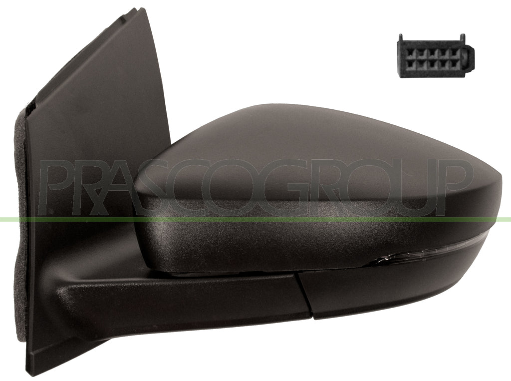 retrovisore sinistro a cavi nero con fanale asferico connettore rettangolare 10h2p mod 12 09 volkswagen polo 2014 2017 vg0237116