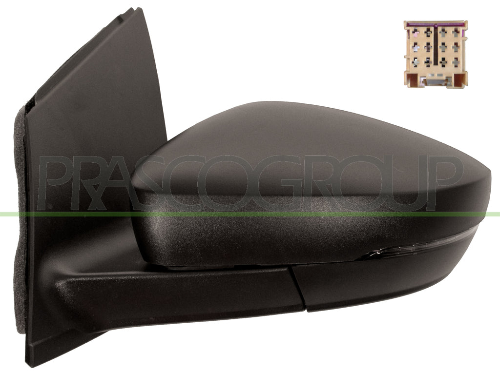 retrovisore sinistro elettrico nero termico con fanale asferico connettore quadrato 12h6p mod 11 09 volkswagen polo 2009 2014 vg0237134p