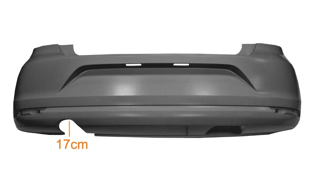 paraurti posteriore con primer con scarico singolo a sinistra con tracce pdc volkswagen polo 2014 2017 vg0241061