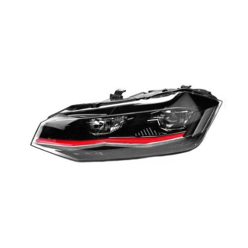 proiettore sinistro elettrico con motore senza centralina bordo rosso full led versione valeo mod gti volkswagen polo 2017 2021 vg0254924