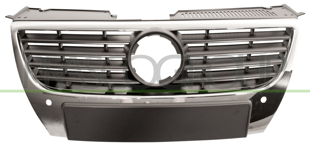 griglia radiatore con modanature nere e fori pdc diametro logo 150mm volkswagen passat b6 2005 2010 vg0542021