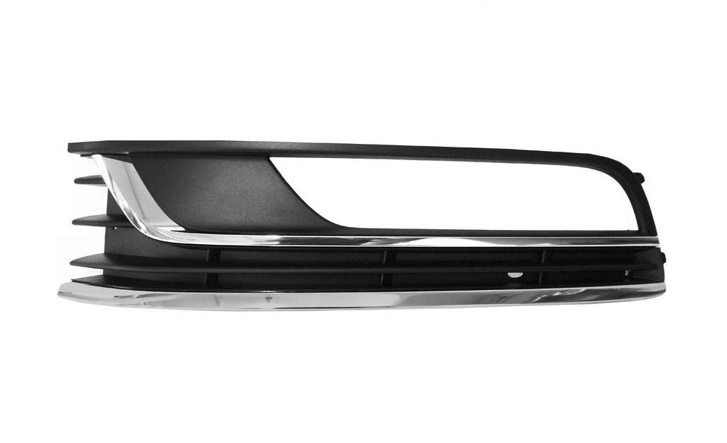 griglia sinistra paraurti anteriore nera con sede fendi con modanatura cromata mod comfortline volkswagen passat b7 2010 2014 vg0552134