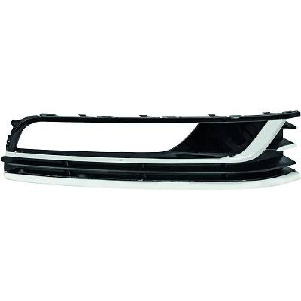 griglia destra paraurti anteriore nera lucida con sede fendi con modanatura cromata mod highline volkswagen passat b7 2010 2014 vg0552143