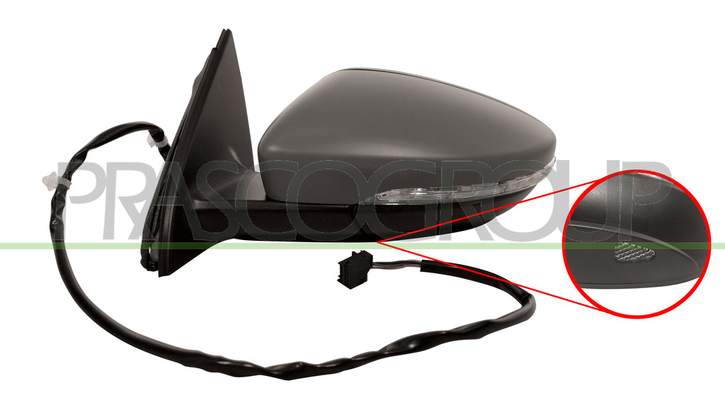 retrovisore sinistro elettrico termico con primer con fanale con luce cortesia asferico 7 pins volkswagen passat b7 2010 2014 vg0557314p