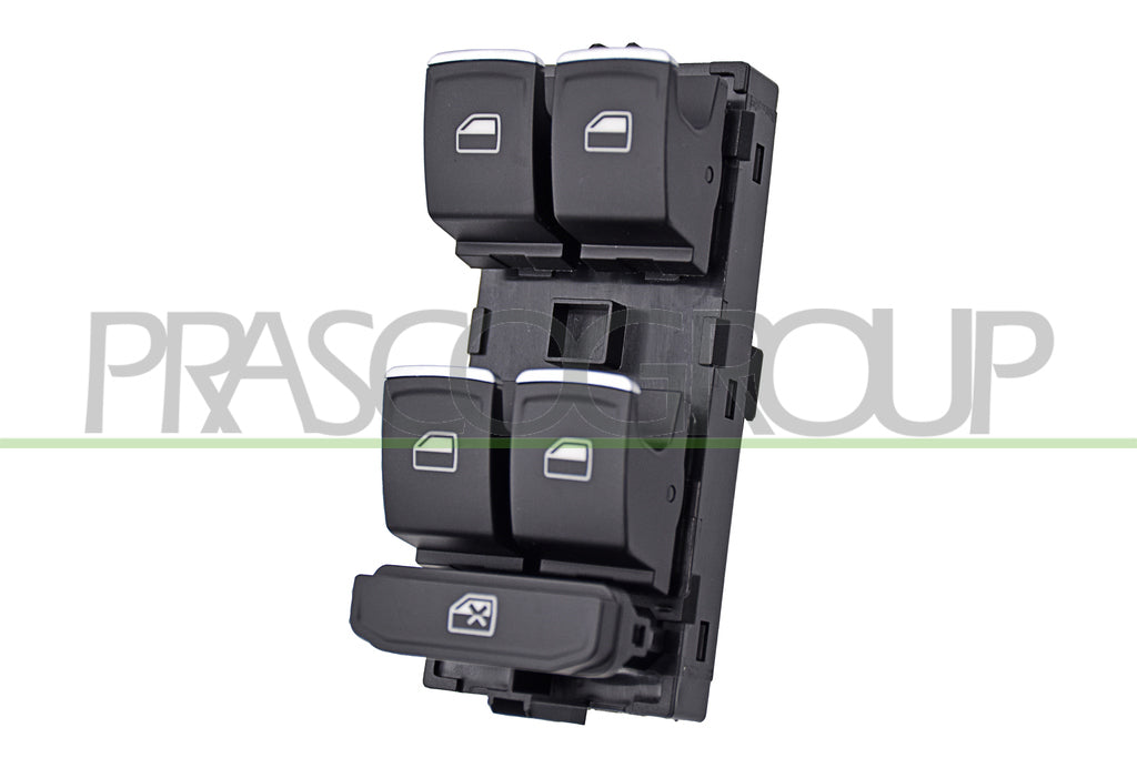 pulsantiera alzacristallo porta anteriore sinistra nera con bordo cromato 4 interruttori 10 pins volkswagen golf sportsvan 2014 2017 vg056ws04
