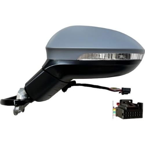 retrovisore sinistro elettrico con primer termico con fanale con luce cortesia con memoria asferico 11 pins volkswagen golf viii 2020 vg4107314p