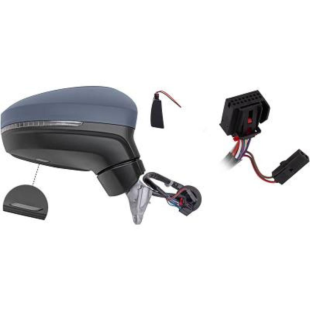 retrovisore destro elettrico con primer termico chiudibile con fanale con luce cortesia con memoria con blis convesso 15 pins volkswagen tiguan 2016 2020 vg8107333