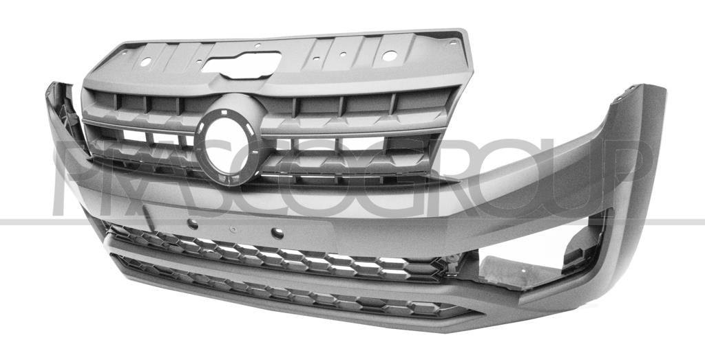 paraurti anteriore nero goffrato con griglia radiatore e griglia centrale volkswagen amarok 2016 2023 vg8421001