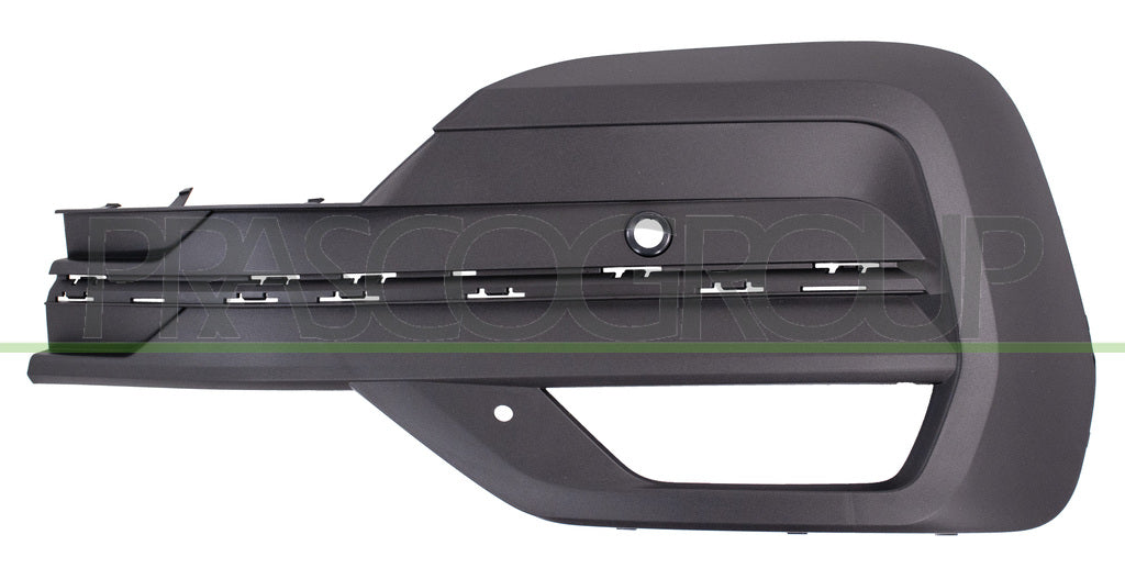 griglia sinistra paraurti anteriore nera goffrata con fori modanatura con sede fendi con foro pdc supporto con traccia park assist volkswagen t6 1 kombi caravelle 2019 vg9232126
