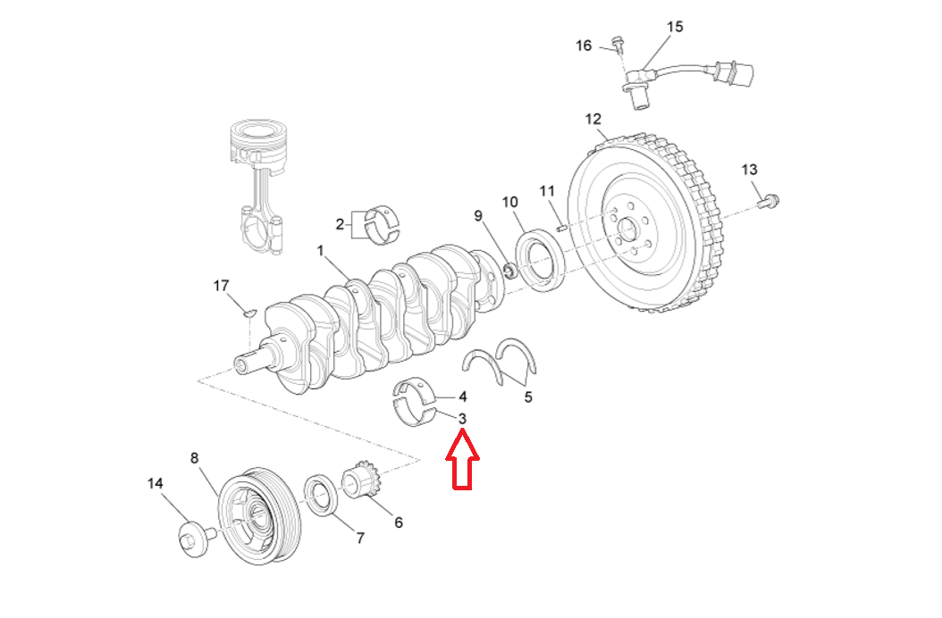 Semicuscinetto di Banco Inferiore Piaggio Porter Multitech B010803 - Mondo Porter