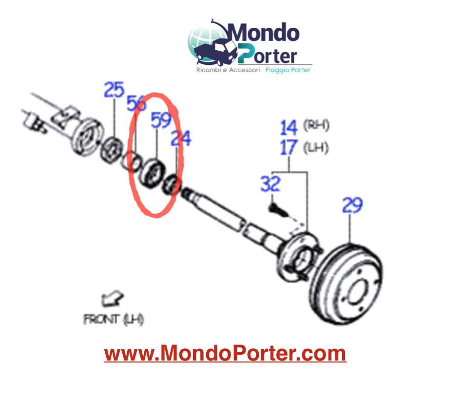 Cuscinetto Semiasse Posteriore Piaggio Porter 9004363243000 - Mondo Porter