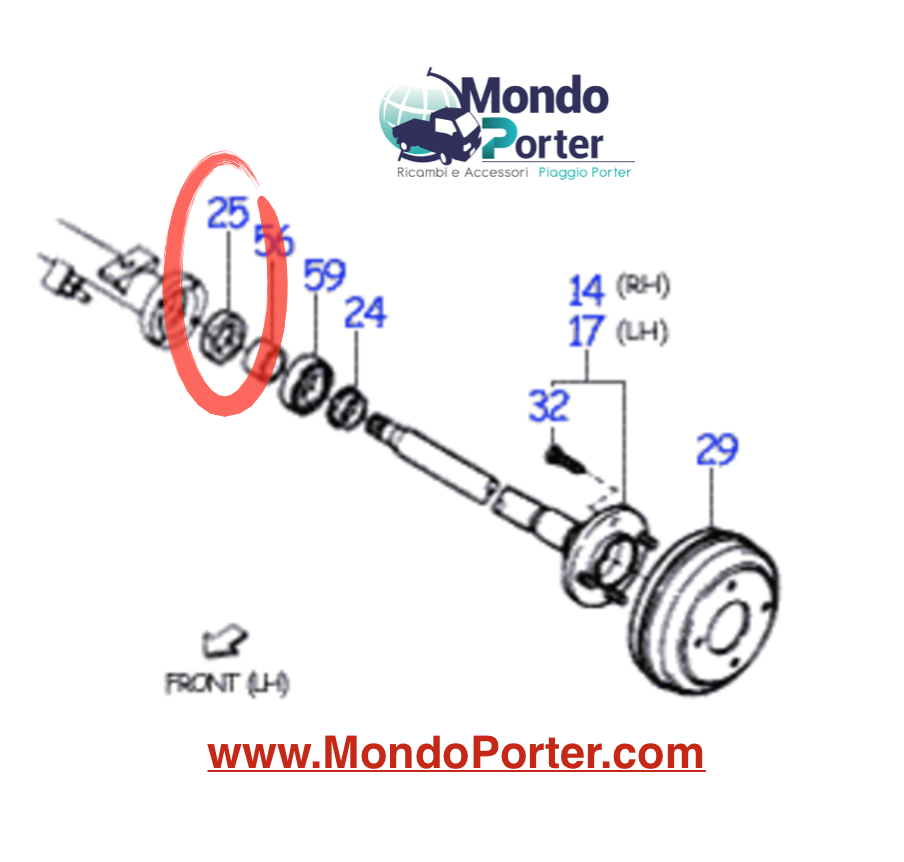 Paraolio Semiasse Posteriore Piaggio Porter 9004310067000 - Mondo Porter